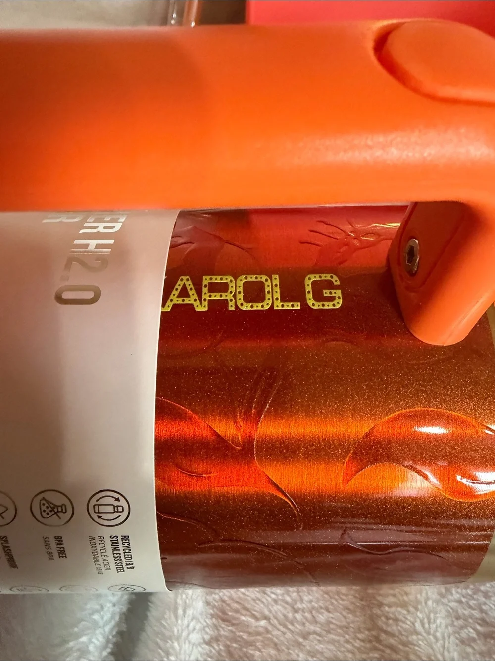 Orange Red Quencher Tumbler with Handle